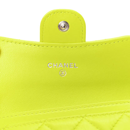 Chanel Lambskin Quilted Flap Card Holder Wallet Yellow 6 of 9