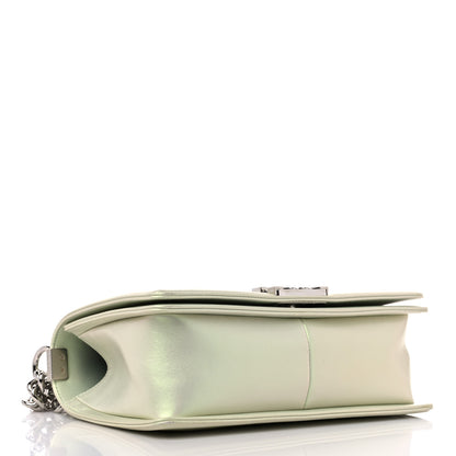 Chanel Iridescent Lambskin Chevron Quilted Medium Boy Flap Green 4 of 10