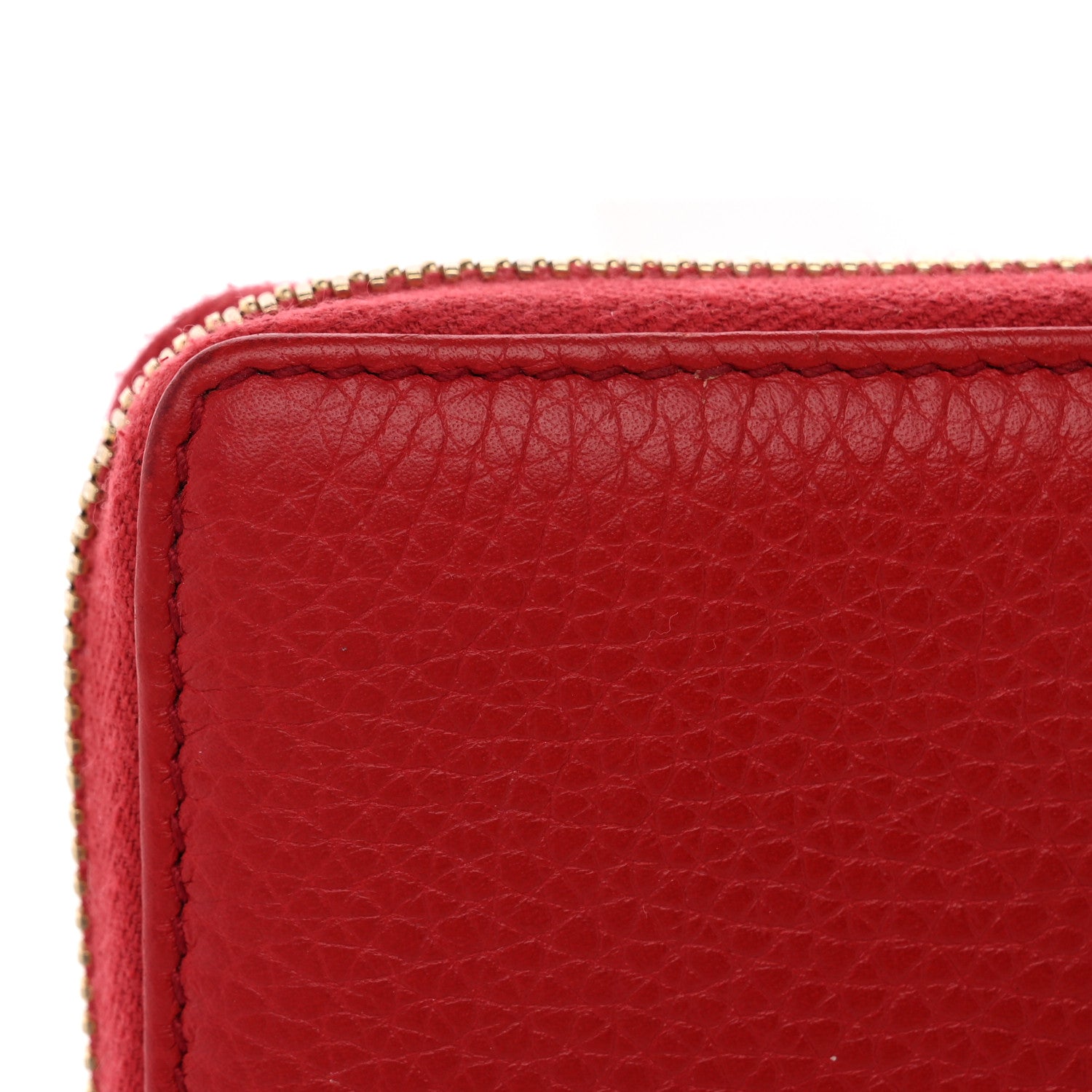 Gucci Pebbled Calfskin Soho Zip Around Wallet Red 13 of 14
