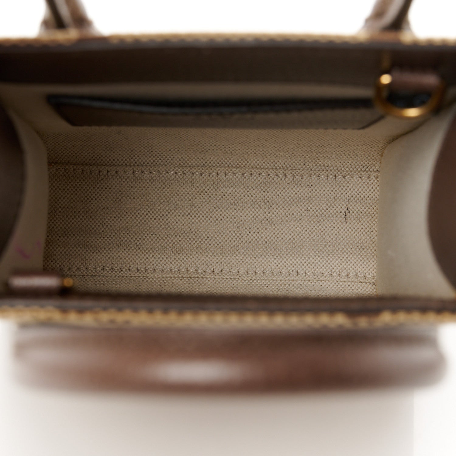 Gucci Monogram Jumbo GG Textured Dollar Calfskin Web Mini Vertical Tote Camel Ebony New Acero 5 of 13