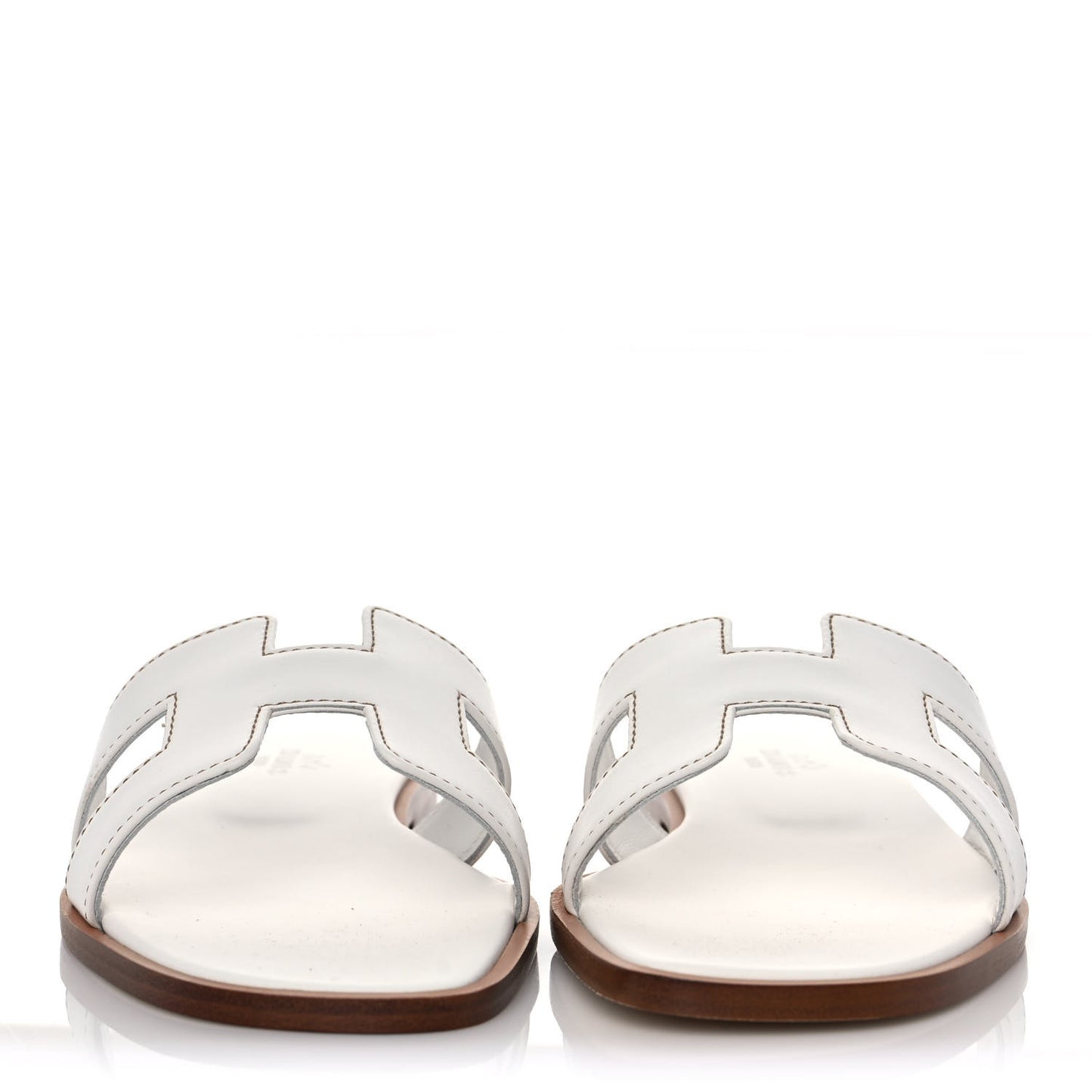 Box Calfskin Oran Sandals 36 White