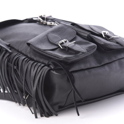Saint Laurent Calfskin Fringe Festival Backpack Black 5 of 10