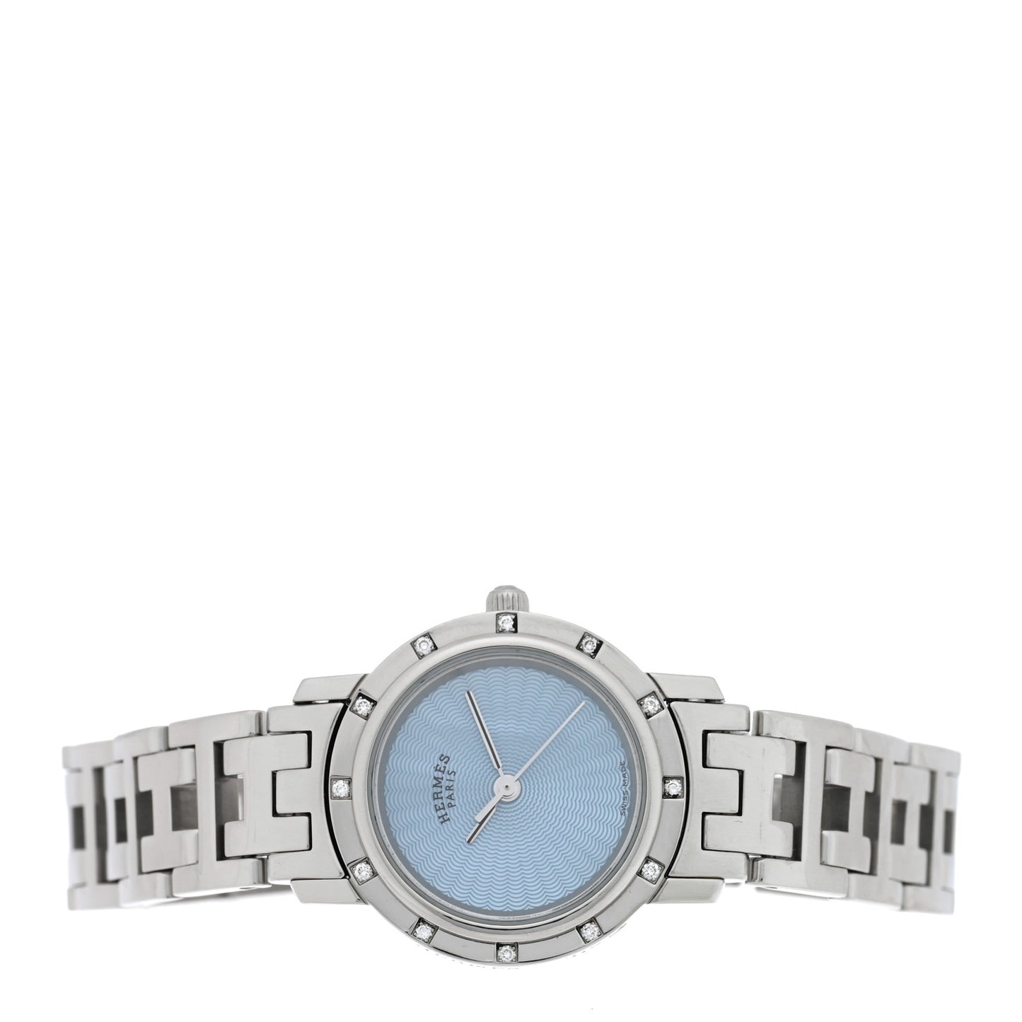 Stainless Steel Diamond 24mm Clipper Nacre Quartz Watch Blue