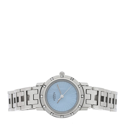 Hermes Stainless Steel Diamond 24mm Clipper Nacre Quartz Watch Blue 2 of 4