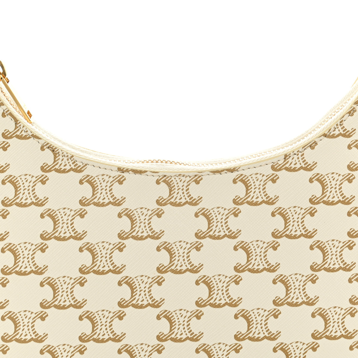 Celine Canvas Calfskin Ava Triomphe Shoulder Bag White 13 of 17