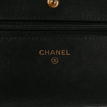 Chanel Lambskin Quilted Wallet On Chain WOC Black 6 of 12