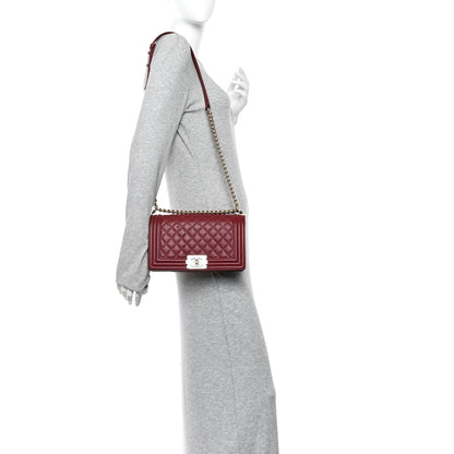 Chanel Caviar Quilted Medium Boy Flap Red 2 of 10