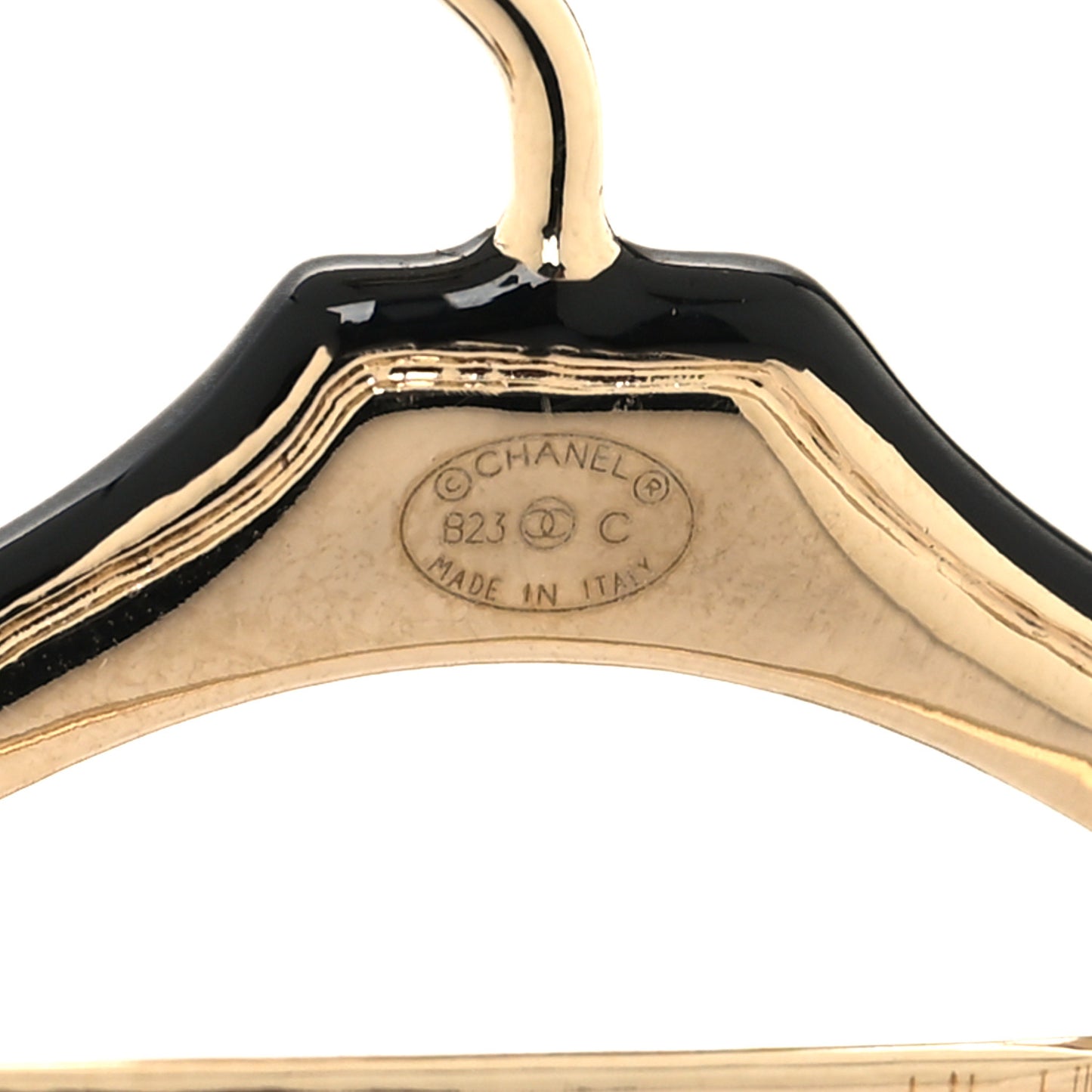 Crystal Gripoix CC Charms Hanger Brooch gold