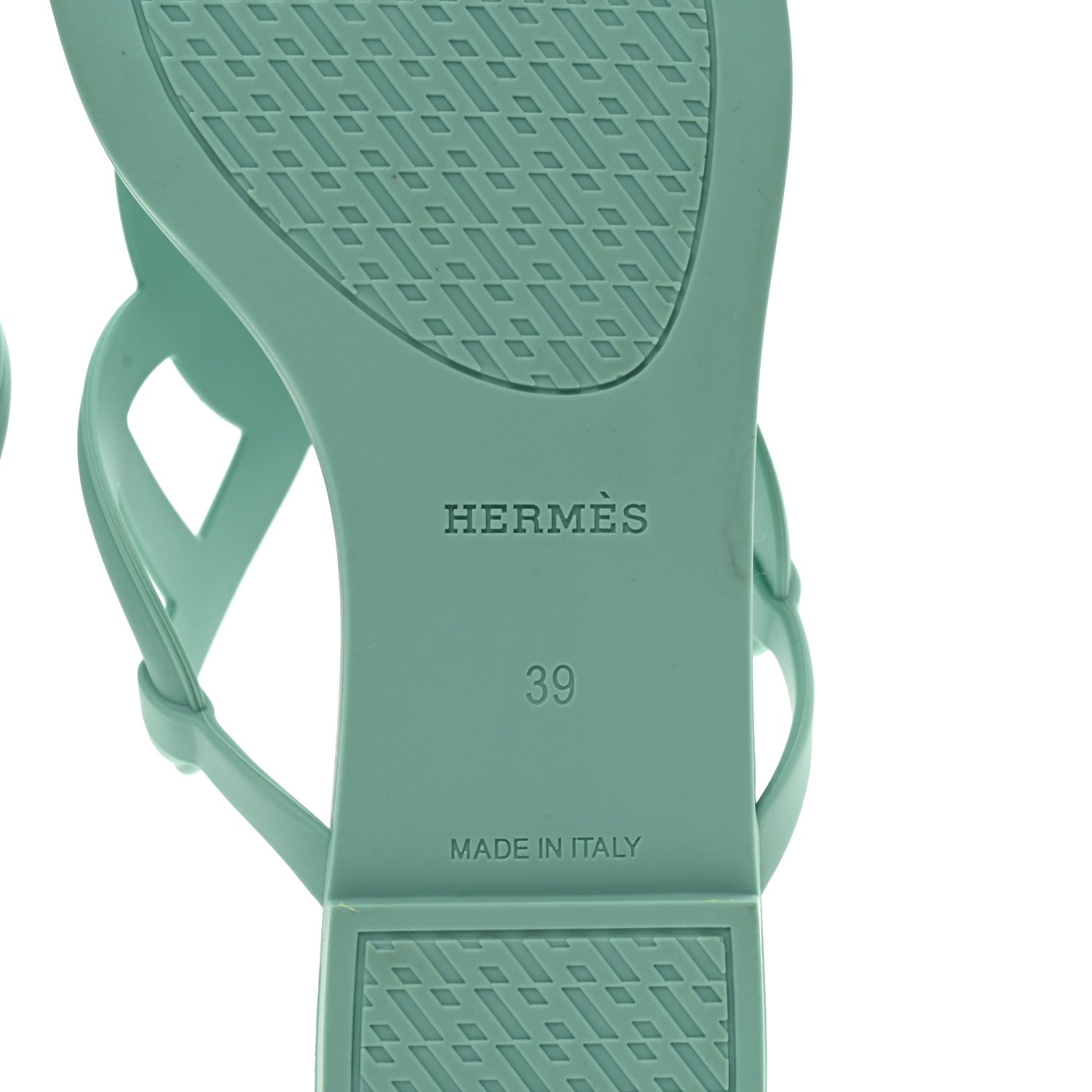 Hermes Rubber Womens Egerie Sandals 39 Vert Embrun 6 of 7
