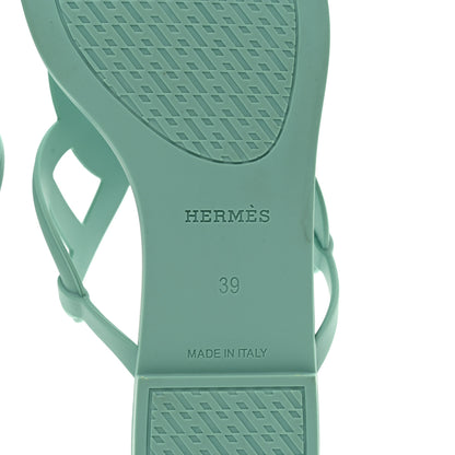 Hermes Rubber Womens Egerie Sandals 39 Vert Embrun 6 of 7