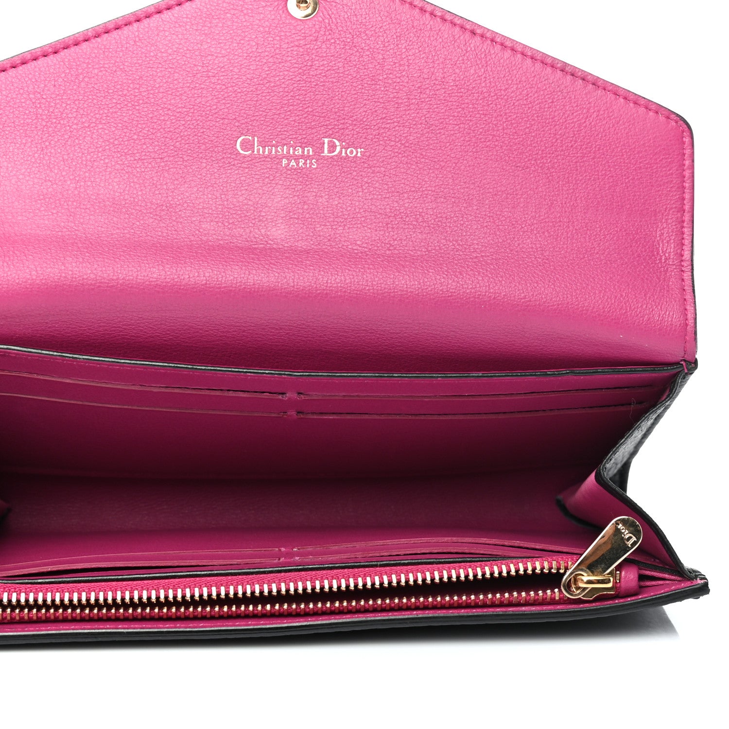 Christian Dior Bullcalf Diorissimo Slim Envelope Wallet Black Rose Indien 5 of 8