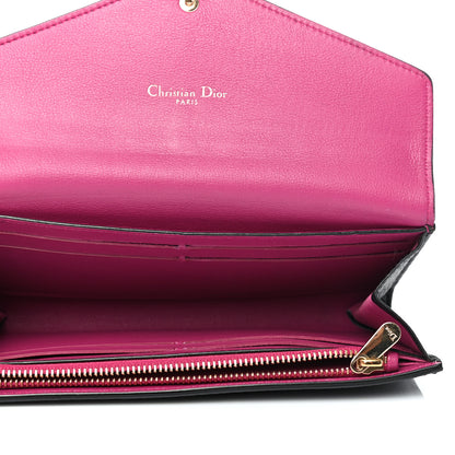 Christian Dior Bullcalf Diorissimo Slim Envelope Wallet Black Rose Indien 5 of 8