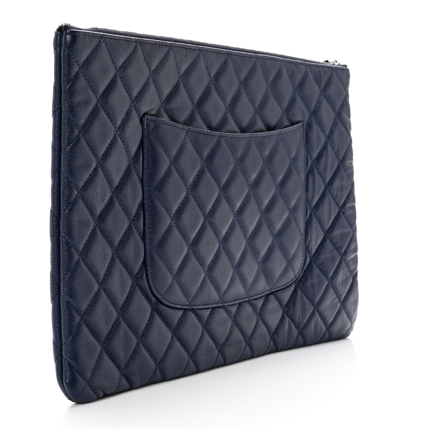 Chanel Caviar Quilted Large Cosmetic Case Navy 3 of 8