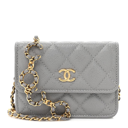 Chanel Caviar Quilted Miss Coco Clutch With Chain Grey 1 of 11