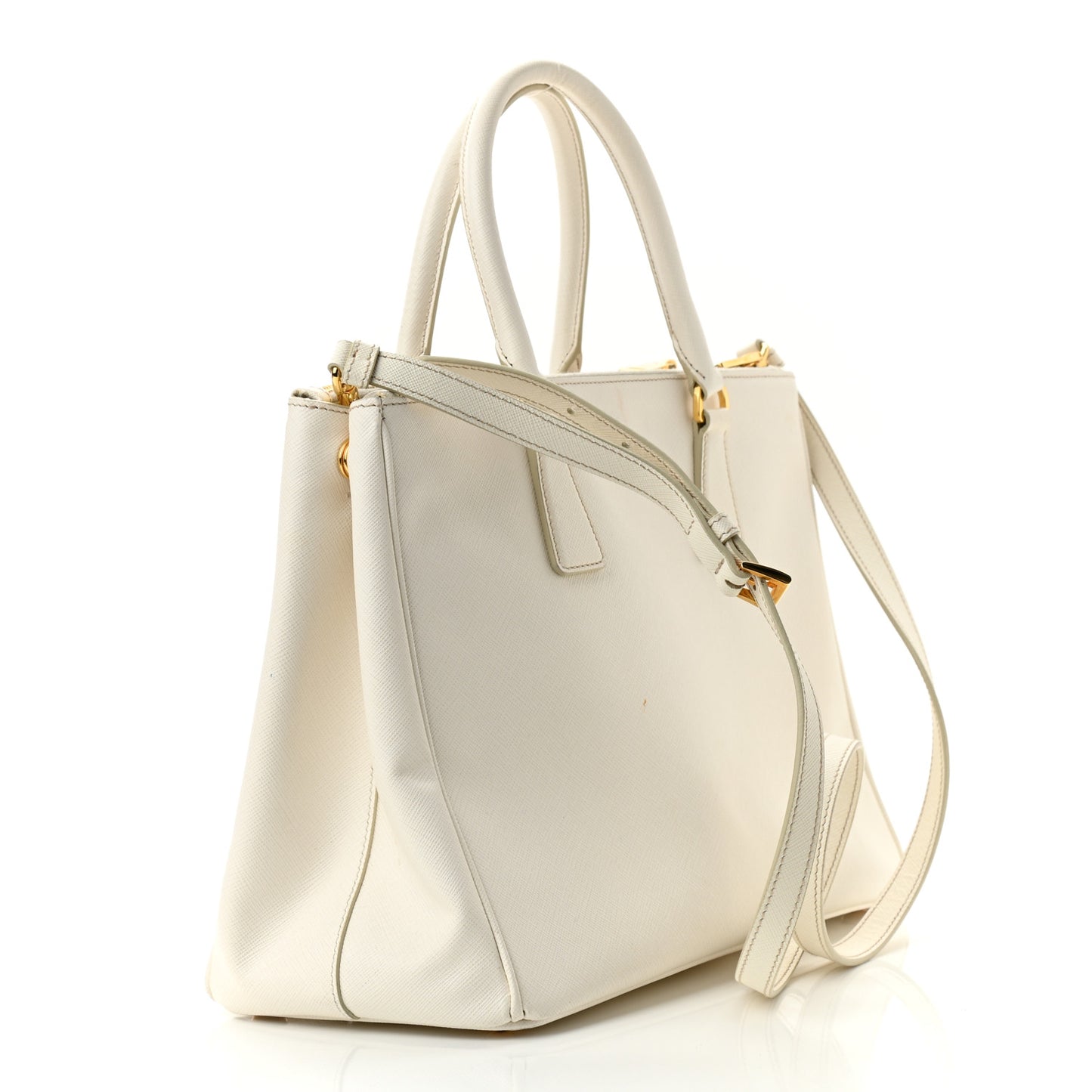 Saffiano Medium Galleria Double Zip Tote Talco