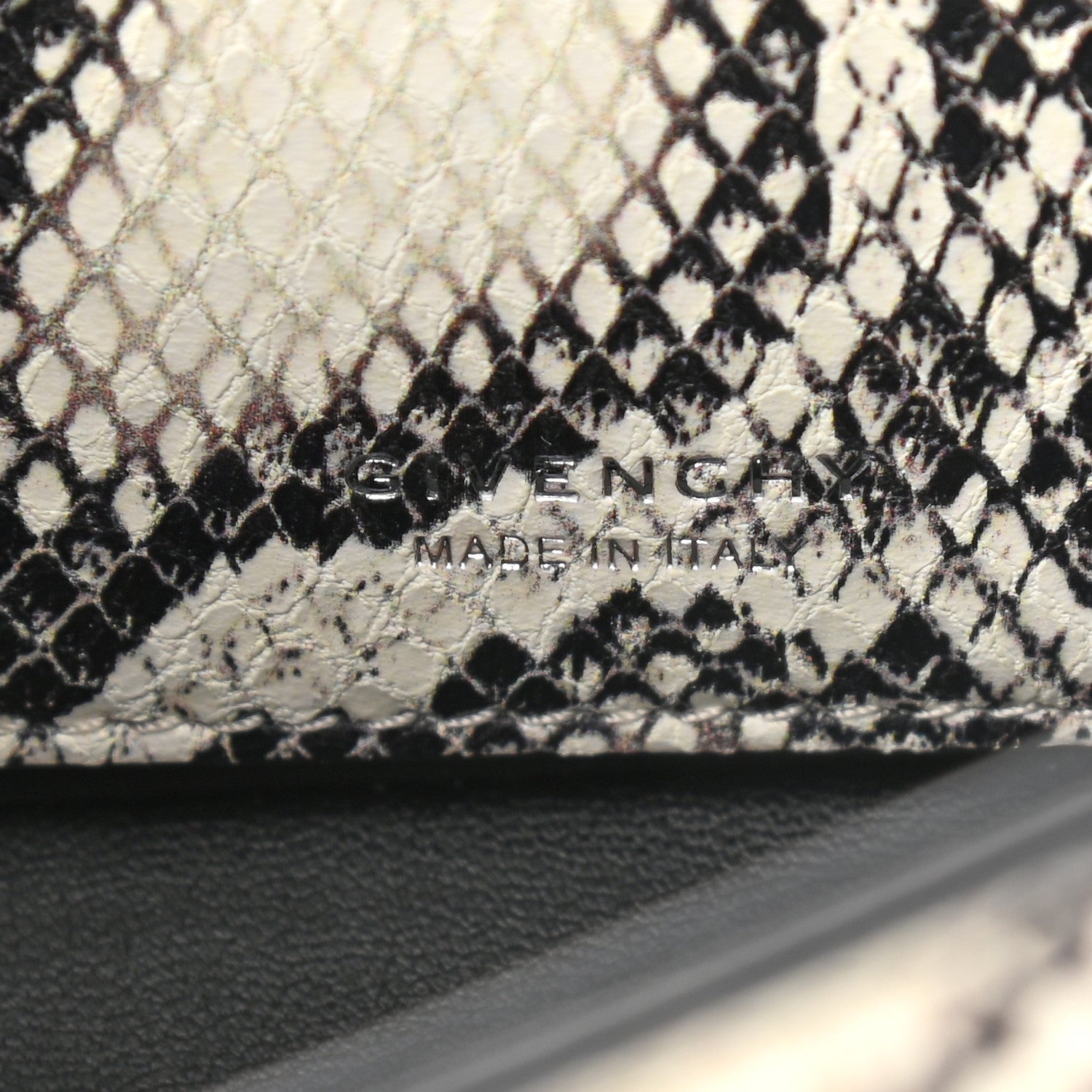 Givenchy Calfskin Snake Embossed Small 4G Crossbody Black White 6 of 10