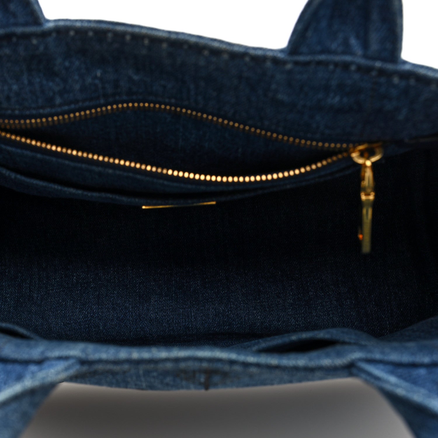 Prada Denim Small Logo Tote Bleu 5 of 9