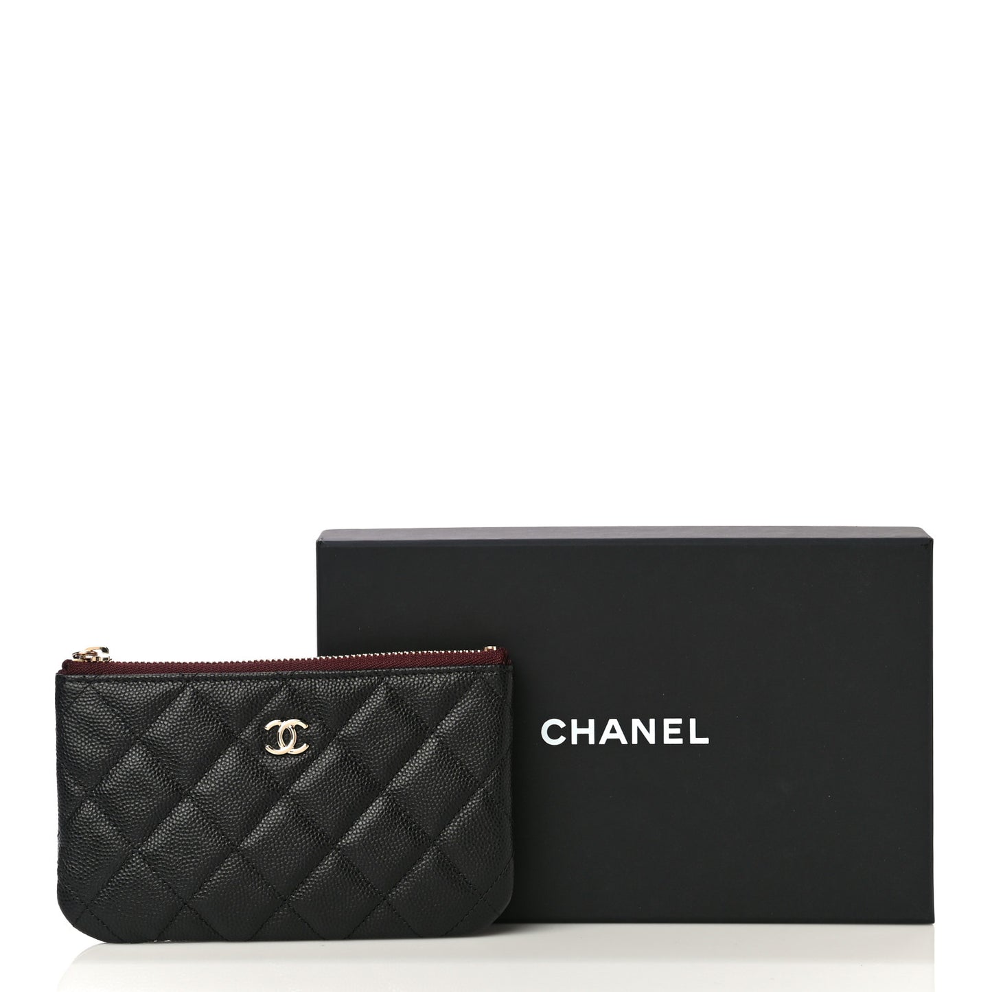 Caviar Quilted Small Cosmetic Case Black