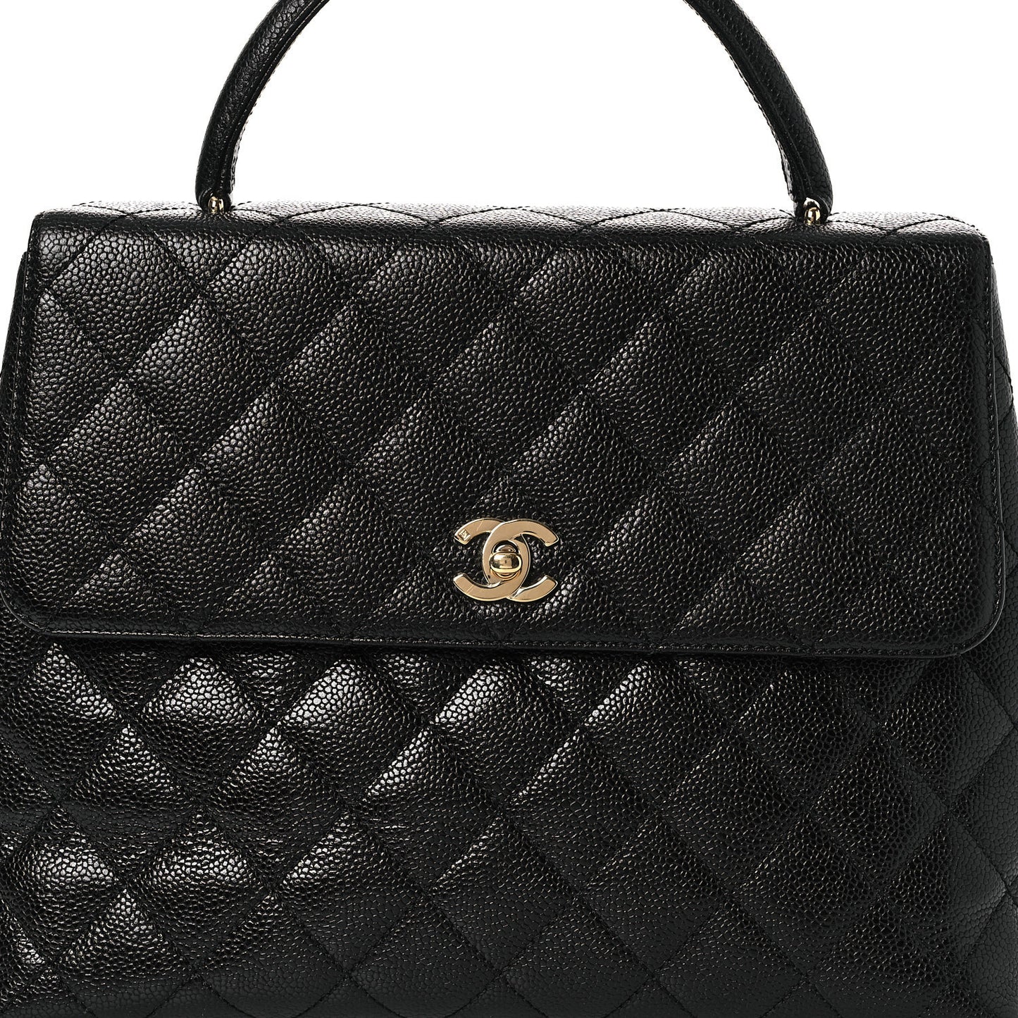 Caviar Quilted Jumbo Kelly Flap Black