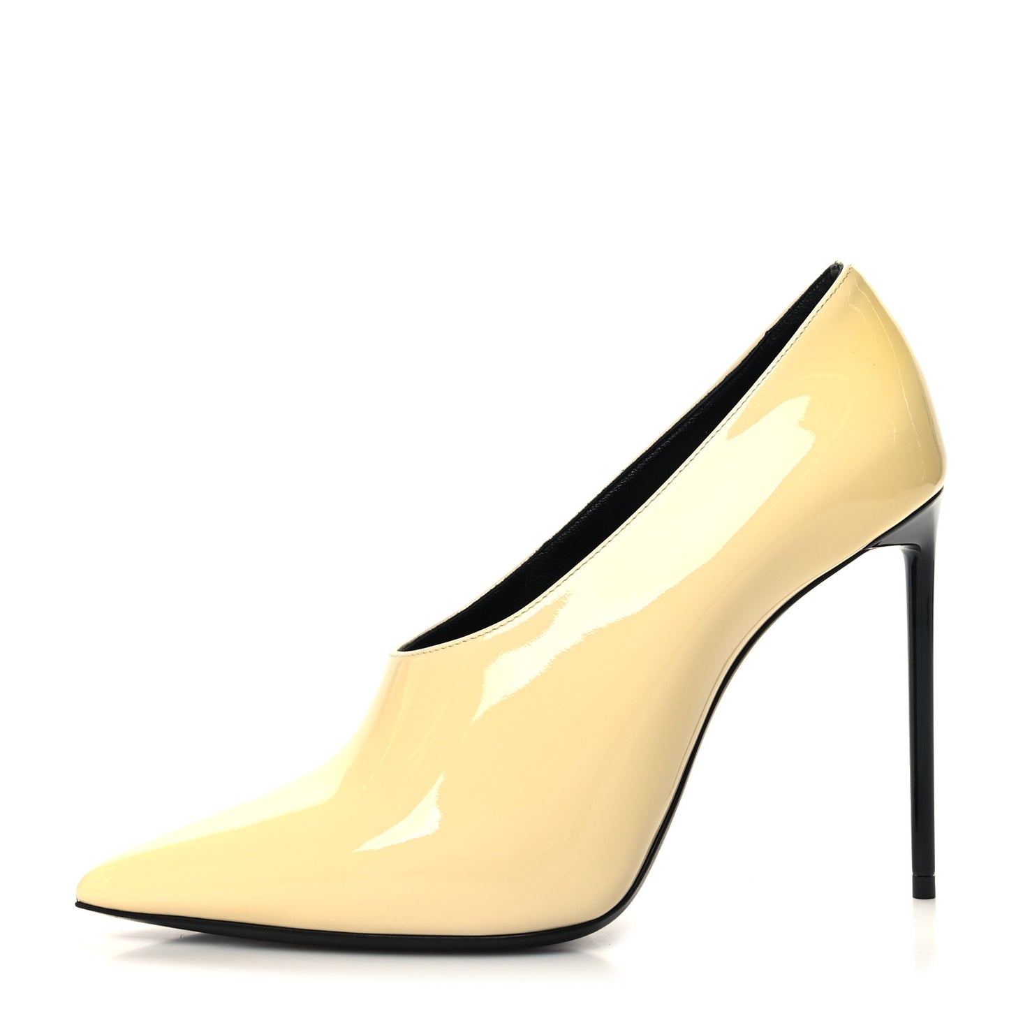 Patent Calfskin Teddy High Vamp 105 Pumps 38 Porcellana