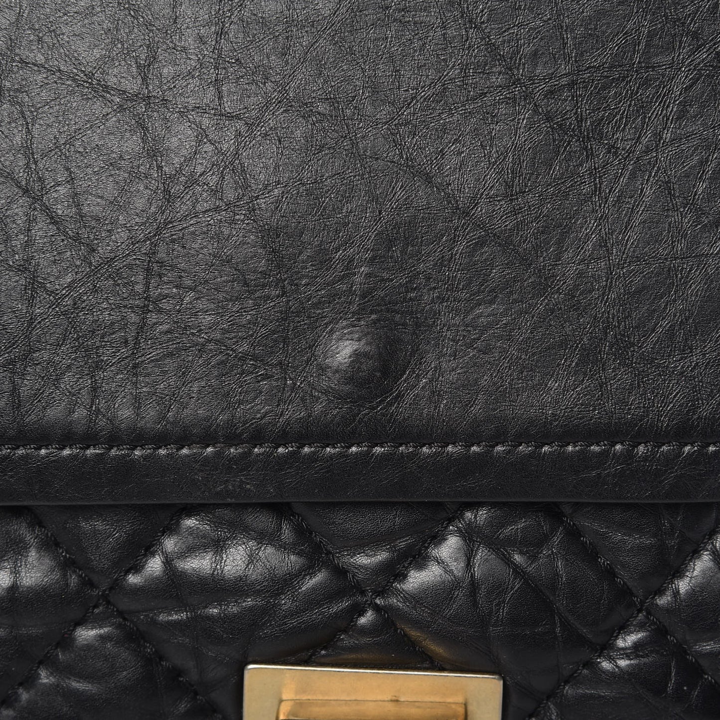 Aged Calfskin Quilted 2.55 Reissue 227 Flap Black