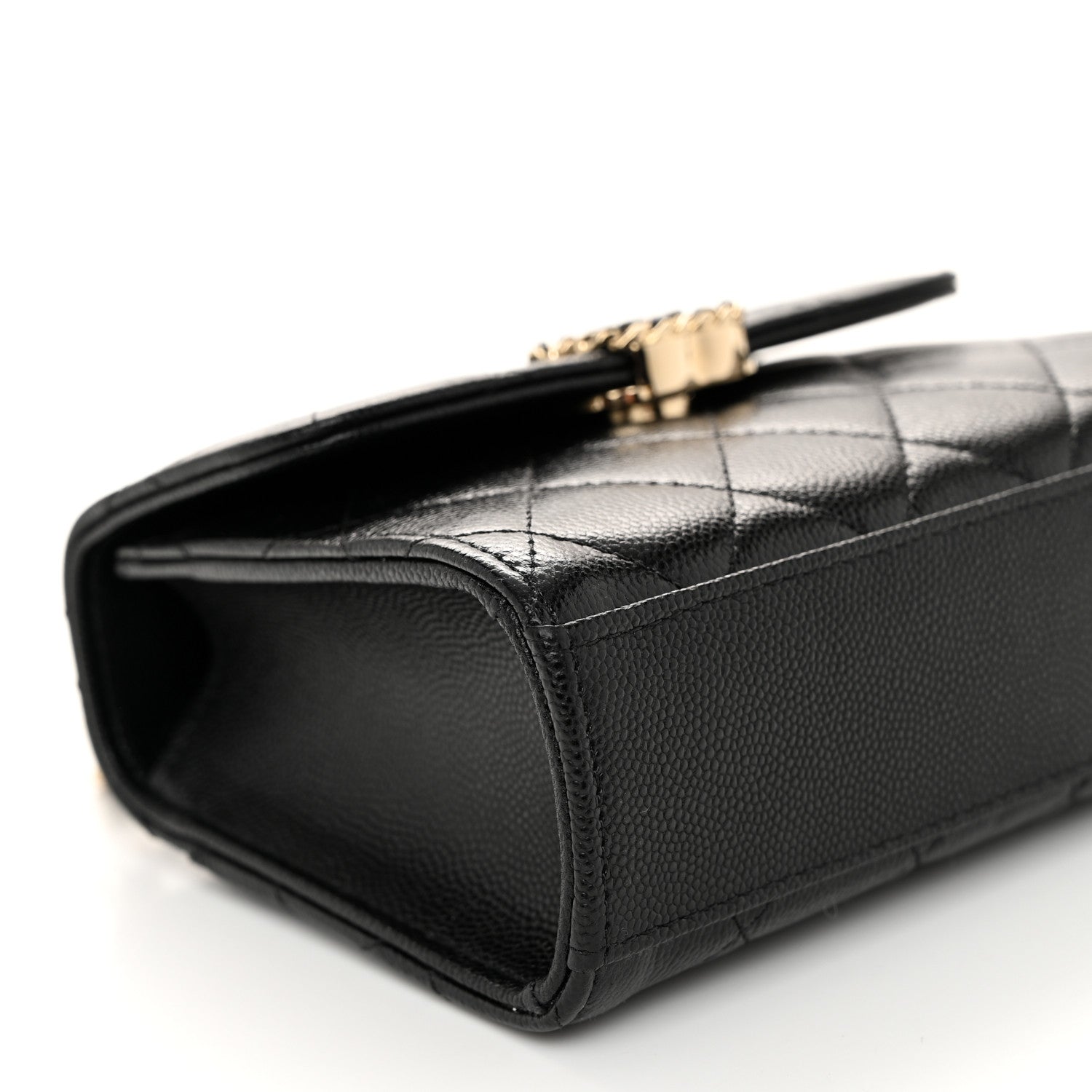 Chanel Caviar Quilted Double Chain Top Handle Flap With Chain Black 9 of 11