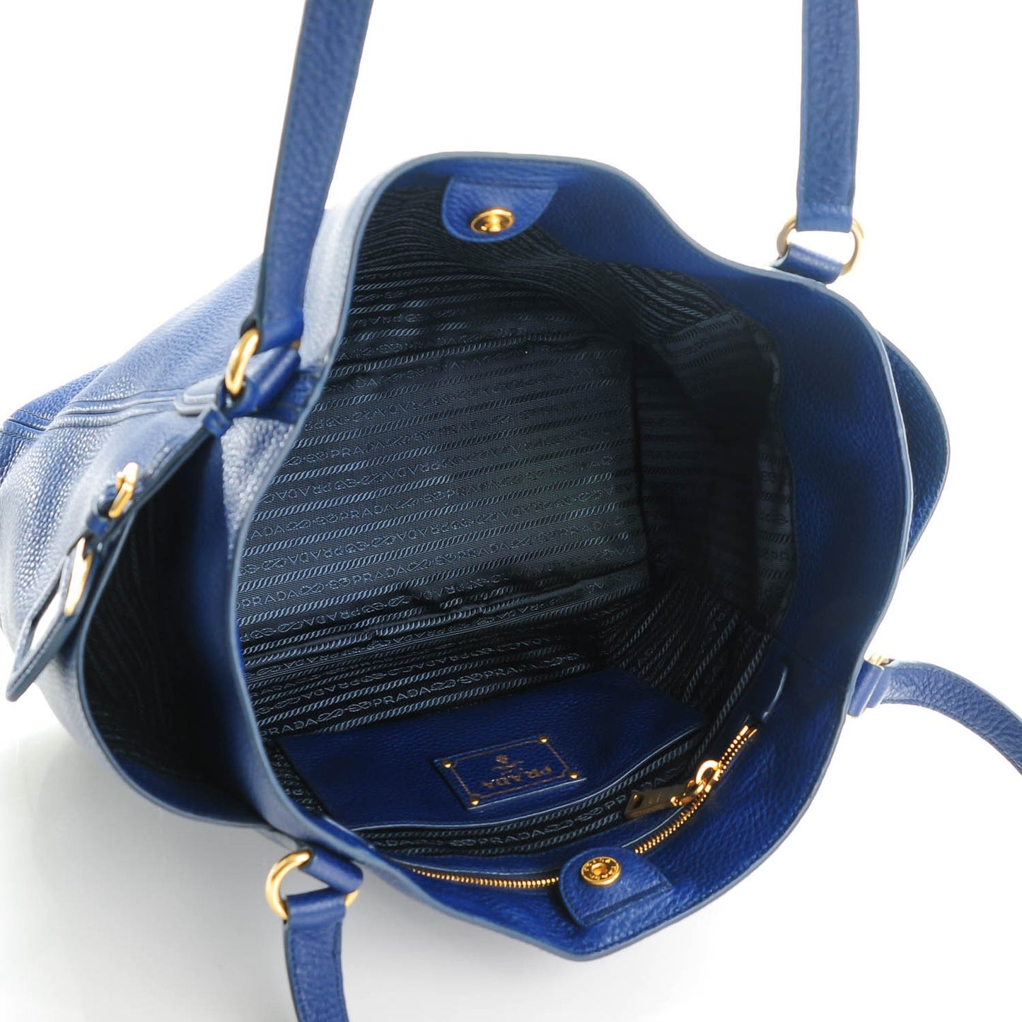 Vitello Daino Side Pocket Shoulder Bag Inchiostro