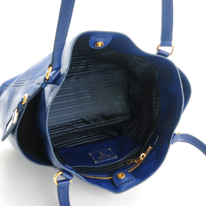 Prada Vitello Daino Side Pocket Shoulder Bag Inchiostro 5 of 8