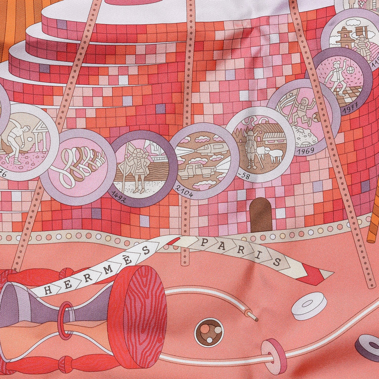 Hermes Silk La Laboratoire du Temps Scarf 90 3 of 5