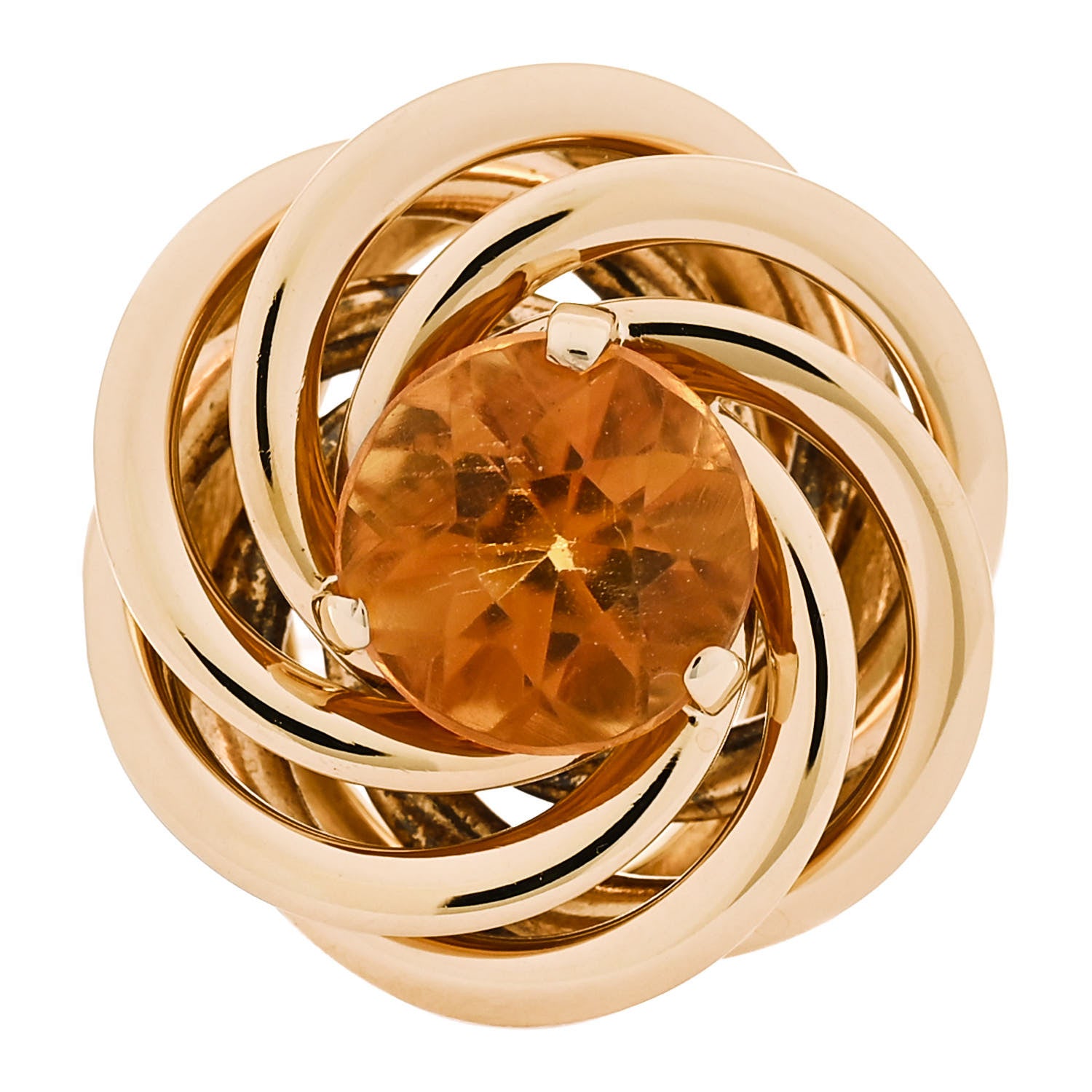 Tiffany 14K Yellow Gold Citrine Cocktail Ring 50 5.25 1 of 7