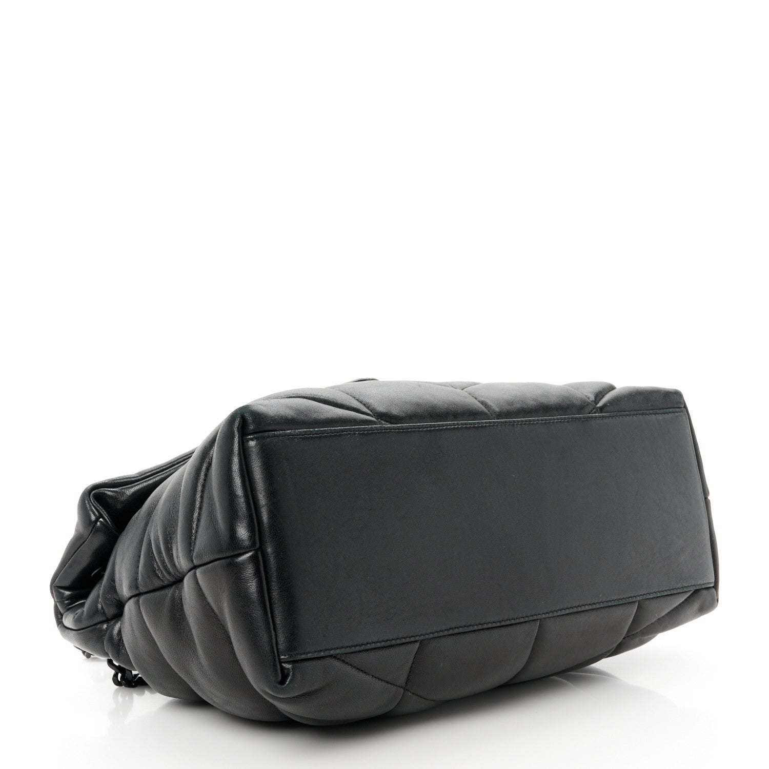 Saint Laurent Lambskin Quilted Monogram Monochrome Medium Loulou Puffer Chain Satchel Black 4 of 11