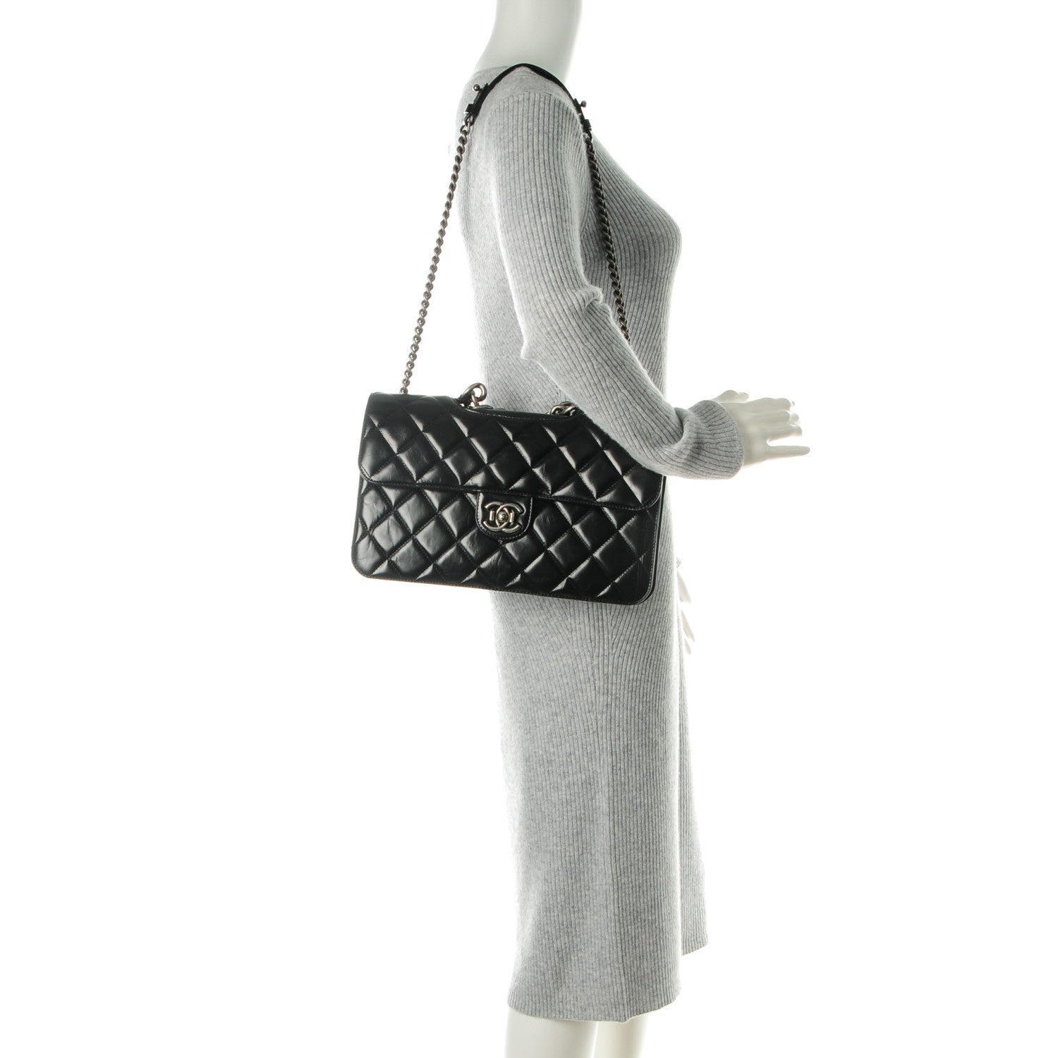 Chanel Calfskin Quilted Large Perfect Edge Flap Black 2 of 8