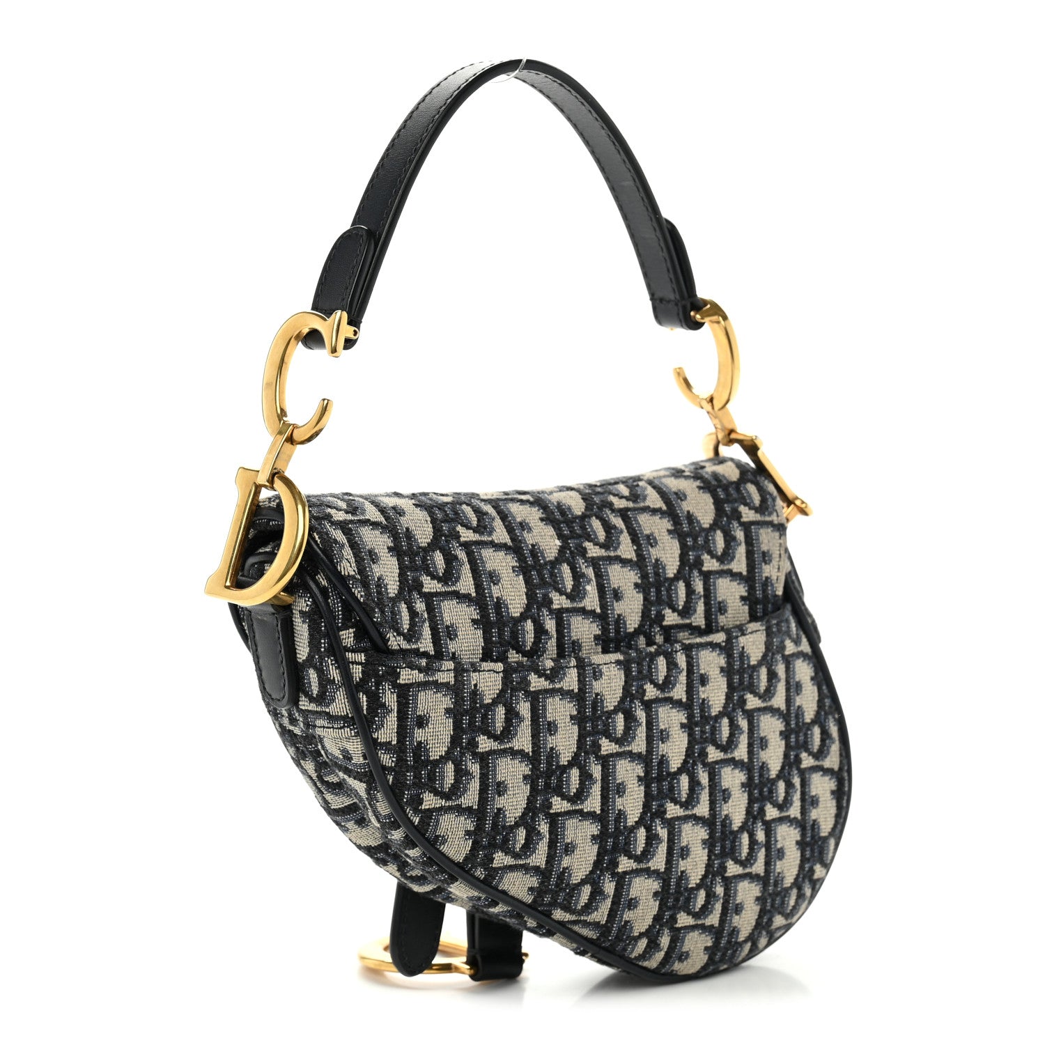 Christian Dior Oblique Mini Saddle Bag Blue 3 of 10