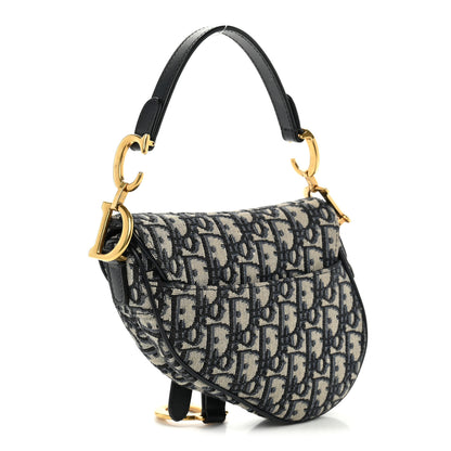 Christian Dior Oblique Mini Saddle Bag Blue 3 of 10