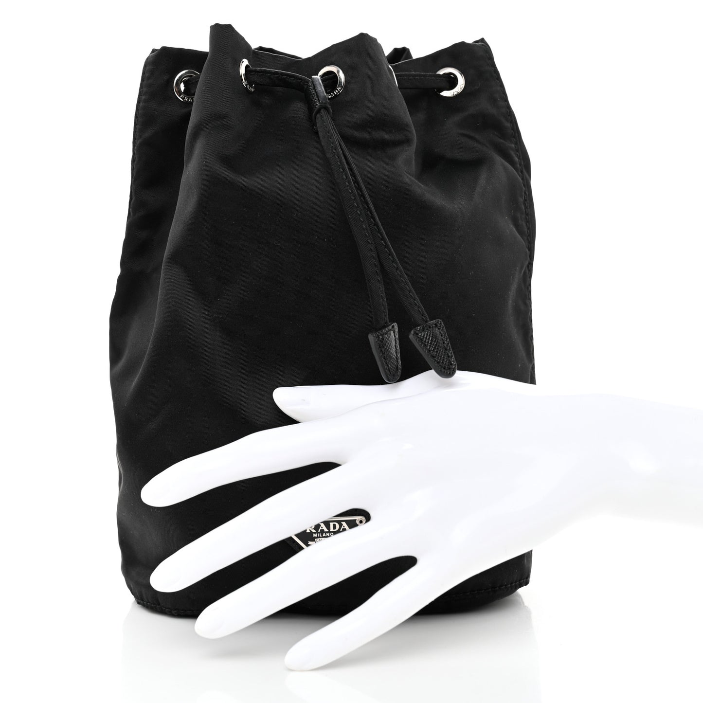 Nylon Vela Drawstring Pouch Black