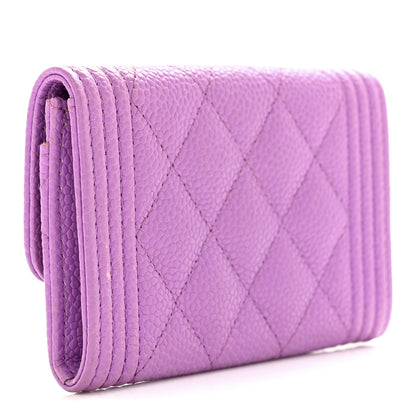 Chanel Caviar Quilted Boy Flap Card Holder Purple 3 of 9