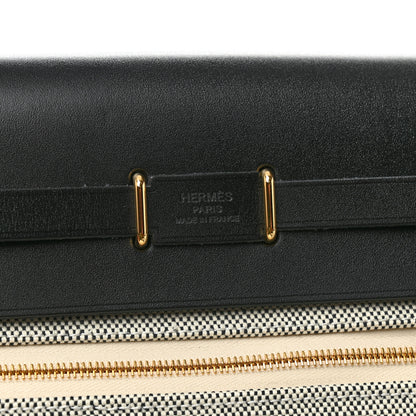 Hermes Military Toile Vache Hunter Herbag Zip Retourne 20 Ecru Black 6 of 11