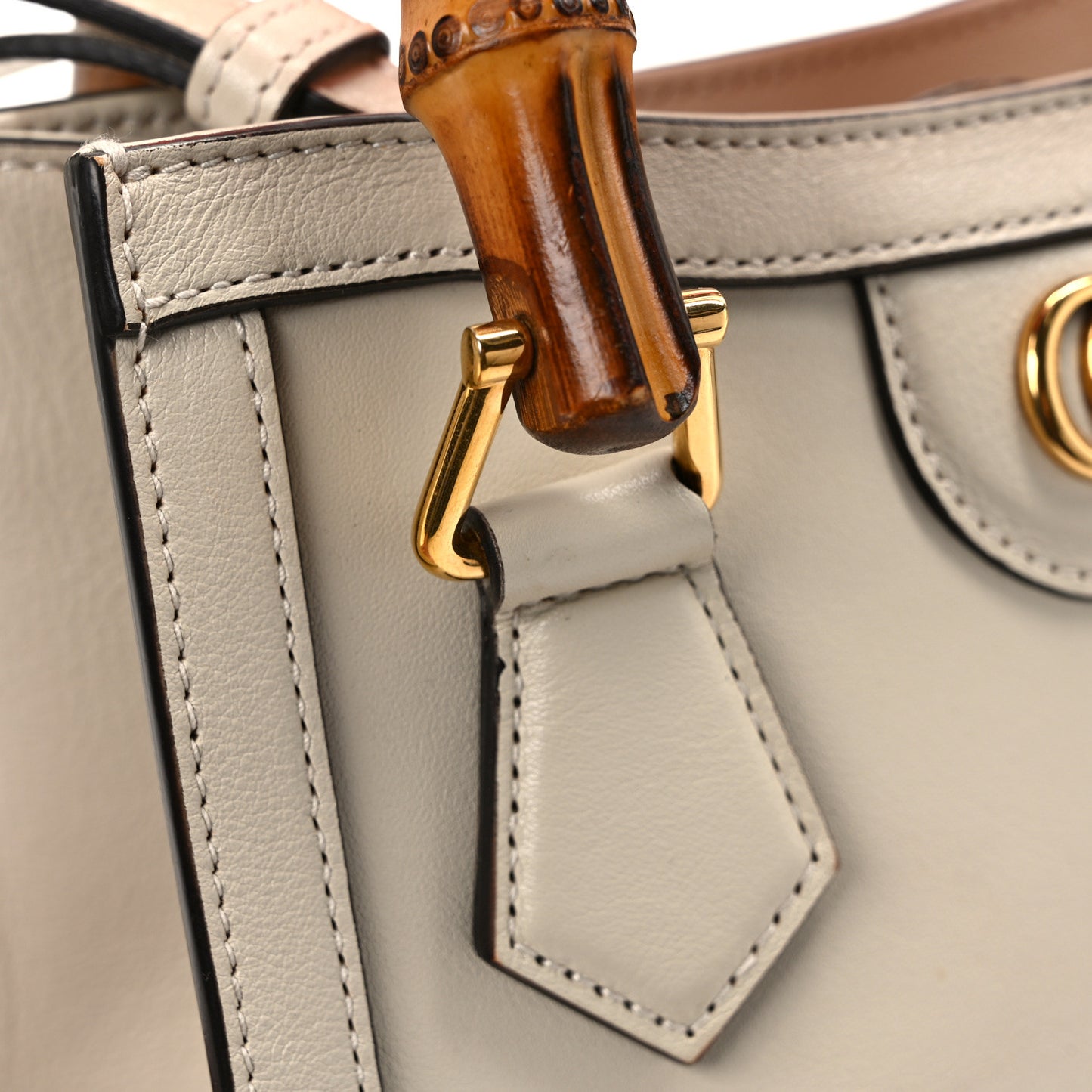 Wonka Grain Calfskin Mini Diana Tote Bag Mystic White Orange Fluo
