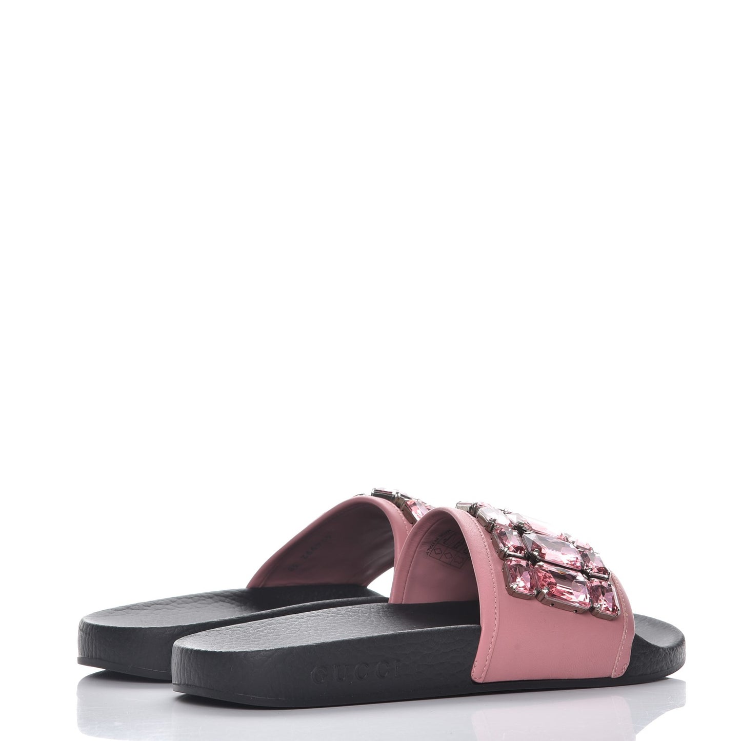 Calfskin Embellished Pursuit Slide Sandals 38 Carmine Rose