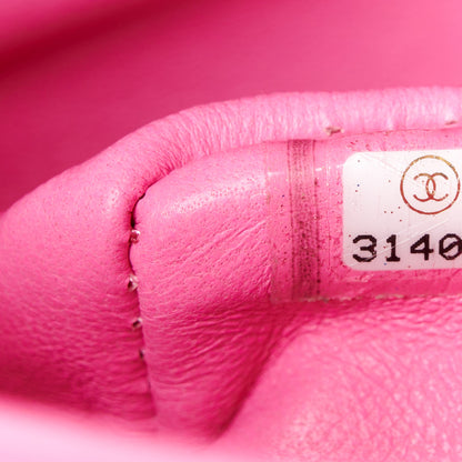 Chanel Lambskin Quilted Medium Double Flap Neon Pink 8 of 11