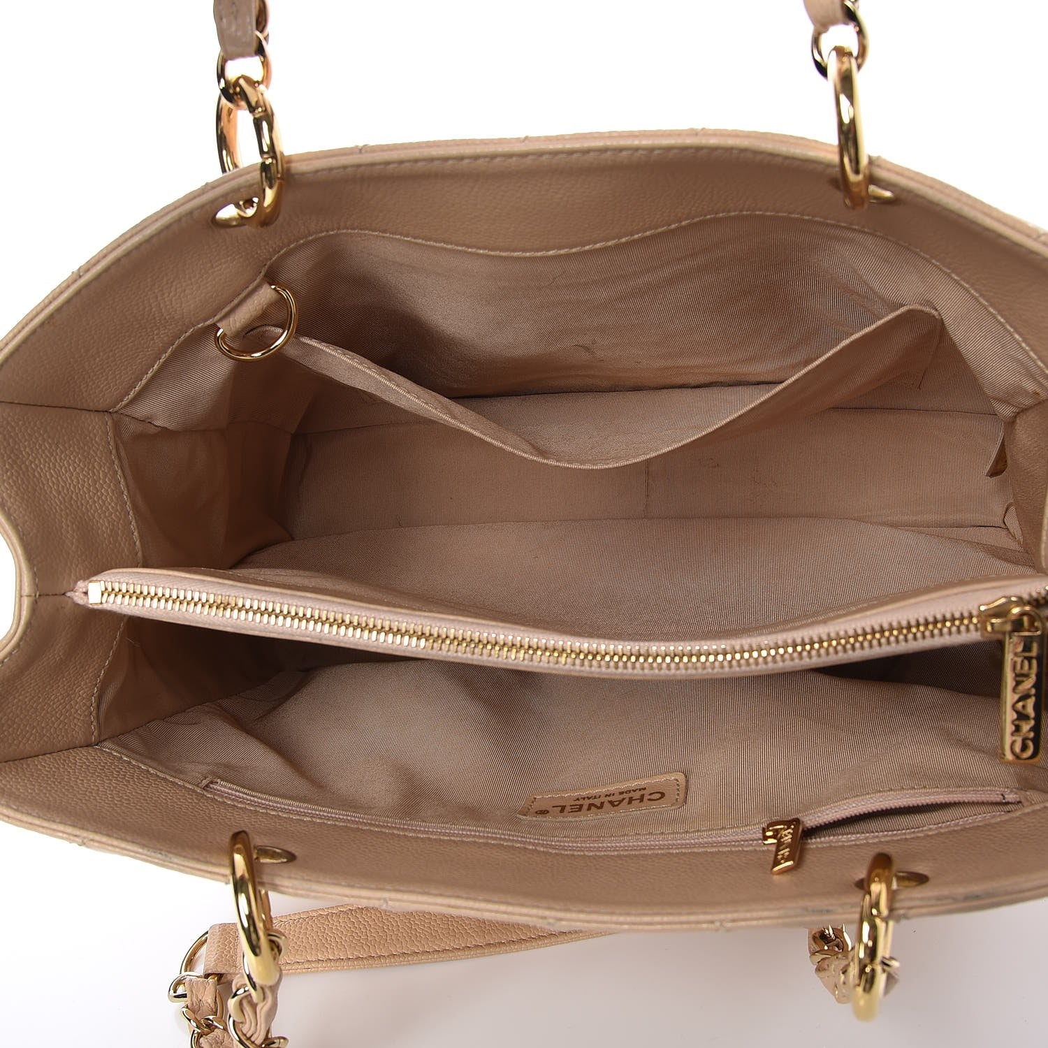 Chanel Caviar Quilted Grand Shopping Tote GST Beige Clair 5 of 11