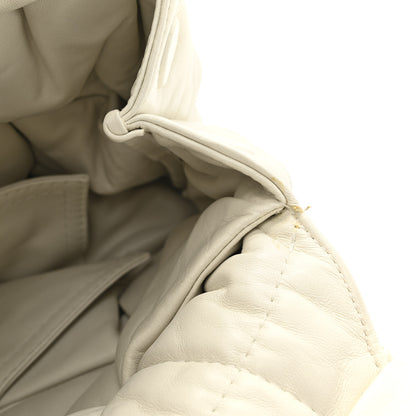 Bottega Veneta Lambskin Padded Lock Tote White 11 of 12