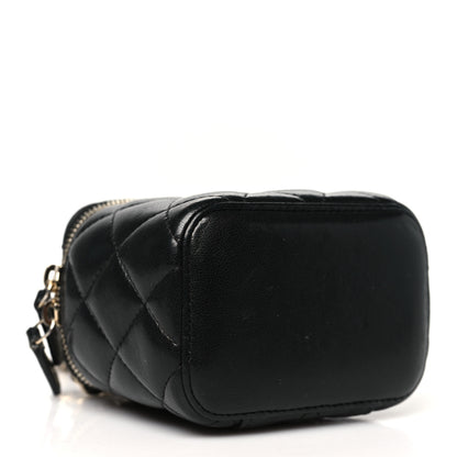 Chanel Lambskin Quilted Mini Vanity Case With Chain Black 4 of 15