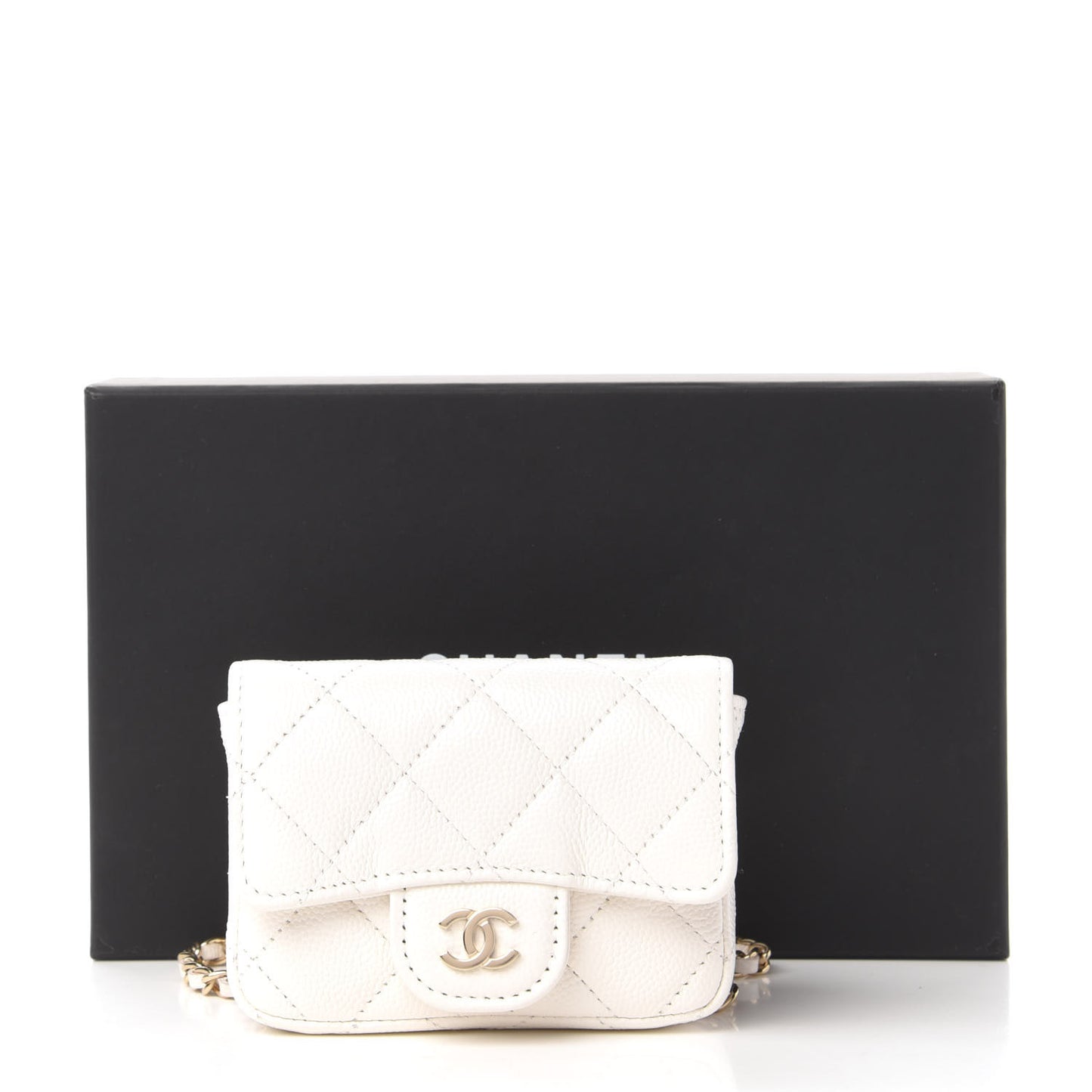 Caviar Quilted Belt Bag White