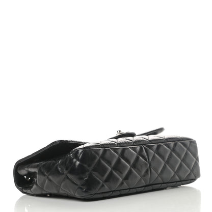 Chanel Crinkled Patent Quilted Jumbo Single Flap Black 4 of 10