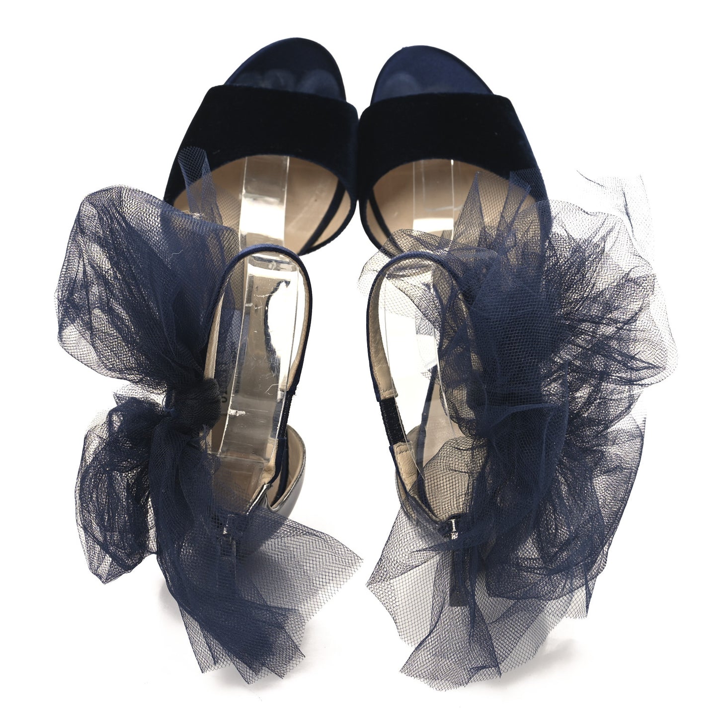Velvet Lilyth Bow Sandals 38.5 Navy