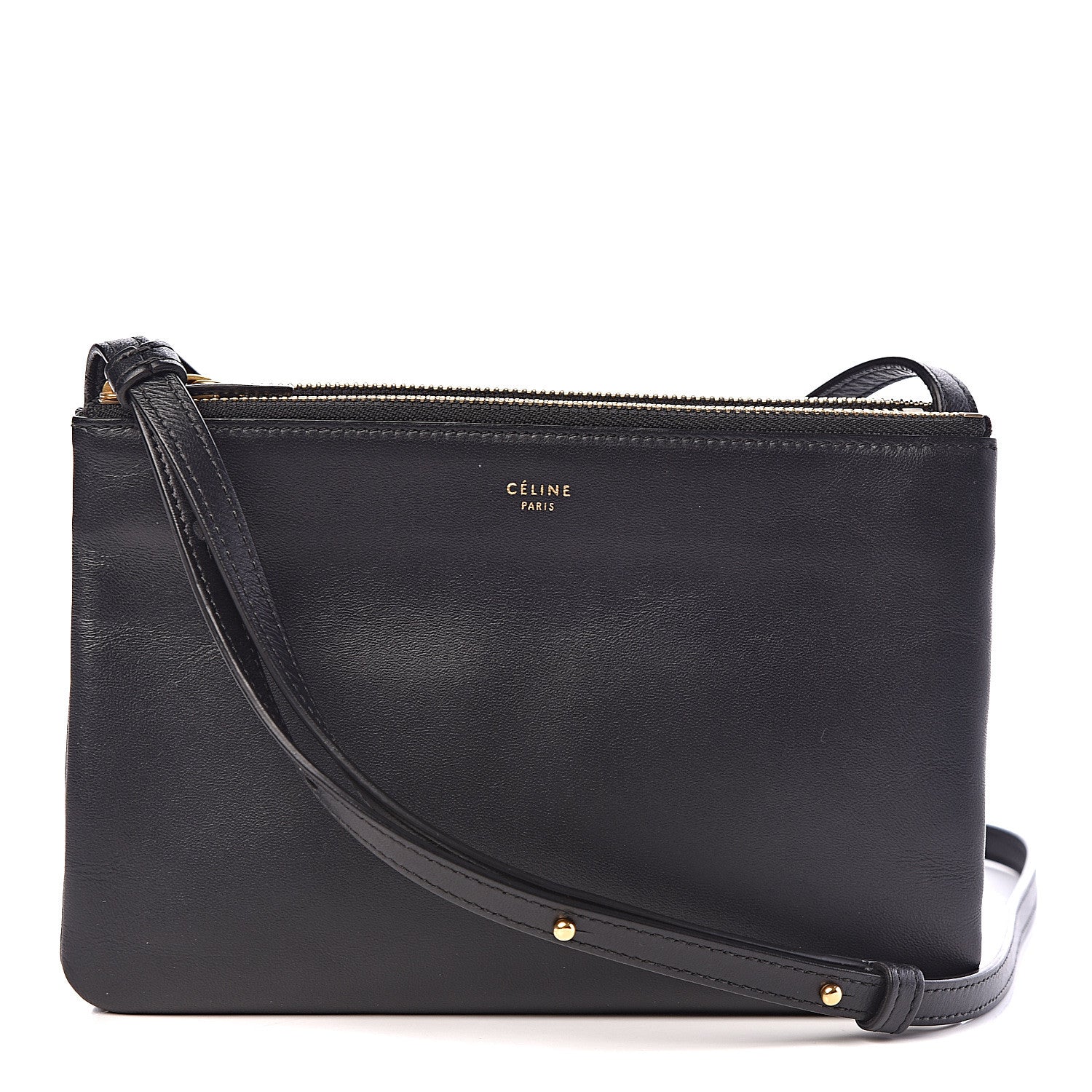 Celine Lambskin Small Trio Crossbody Bag Navy Blue 1 of 11