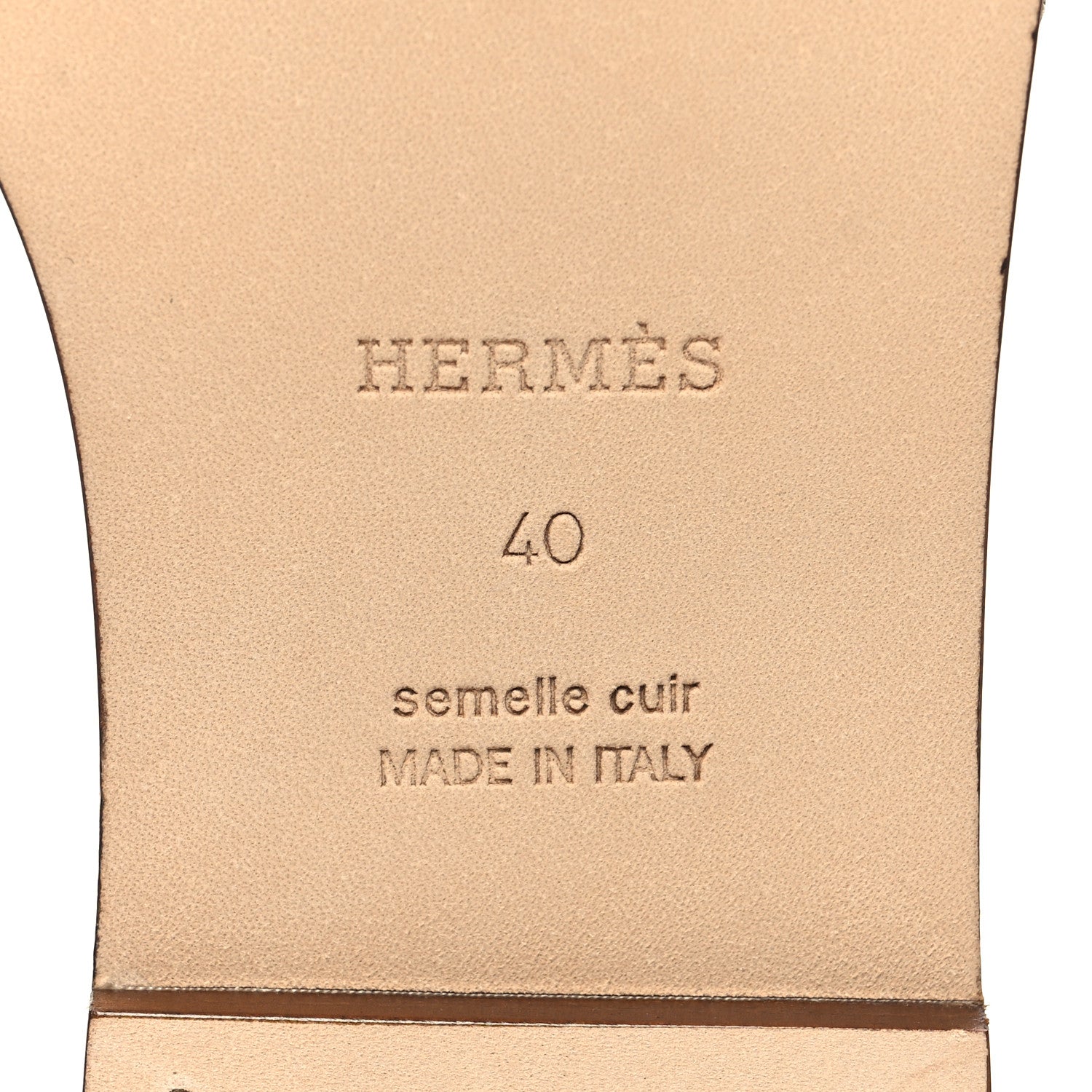 Hermes Box Calfskin Oran Sandals 40 Gold 7 of 9