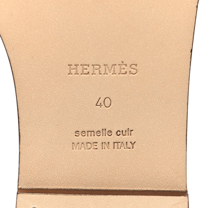 Hermes Box Calfskin Oran Sandals 40 Gold 7 of 9