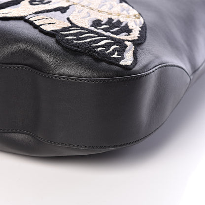 Gucci Calfskin Web Dog Embroidered Large Dionysus Hobo Black 6 of 11